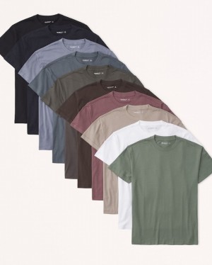 Abercrombie 10-pack Essential T-shirt Herr Olika Färger | 6128-EUCGQ