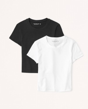 Abercrombie 2-pack Essential Baby T-shirt Dam Vita | 9076-UMPQG