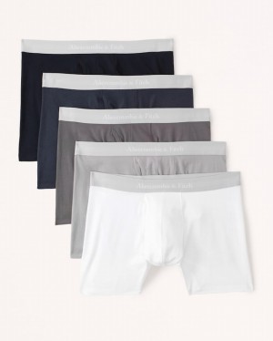 Abercrombie 5-pack Boxer Underkläder Herr Blå Olika Färger | 8795-RIVZN