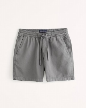 Abercrombie 6 Inch Herringbone Pull-on Shorts Herr Grå | 7294-NIMGP