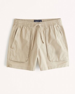 Abercrombie 6 Inch Utility Pull-on Shorts Herr LjusBruna | 8792-ZPWKG