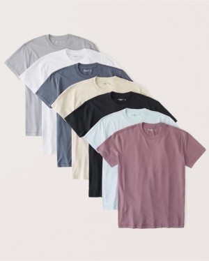 Abercrombie 7-pack Essential T-shirt Herr Olika Färger | 4750-AVEZJ