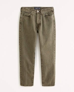 Abercrombie 90s Straight Jeans Herr Olivgröna Gröna Tvätt | 6537-RZFMQ