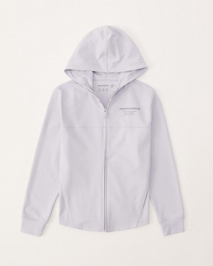 Abercrombie Active Logo Full-zip Hoodie Pojke Grå | 5371-HNDRF