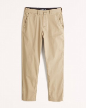 Abercrombie All-day Straight Byxor Herr Khaki | 5163-NHPMO