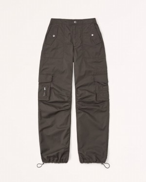 Abercrombie Baggy Cargo Byxor Dam MörkOlivgröna | 0378-UAFMH