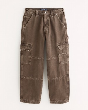 Abercrombie Baggy Cargo Jeans Herr MörkBruna Tvätt | 0572-BXPUT