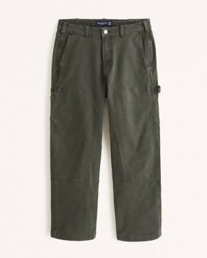 Abercrombie Baggy Workwear Byxor Herr Olivgröna Gröna | 7138-ZYHOR