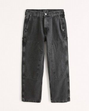 Abercrombie Baggy Workwear Jeans Herr Svarta Tvätt | 1697-RZWKS