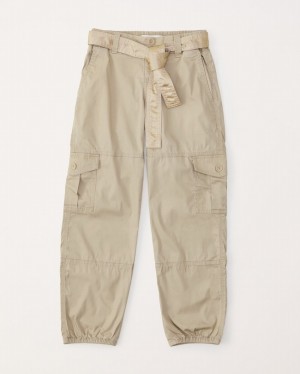 Abercrombie Belted Cargos Byxor Tjej Bruna | 0362-NMHJF