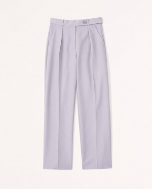 Abercrombie Belted Tailored Byxor Dam LjusGrå | 0529-CDAPX