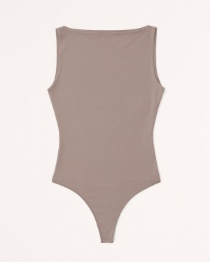 Abercrombie Bomull-modal Slash Bodysuit Dam Grå Bruna | 5038-PFNTO