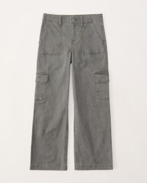 Abercrombie Breda Leg Cargos Byxor Tjej Olivgröna | 7638-NBVOL