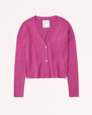 Abercrombie Breda Ribbed Kofta Dam Rosa | 6401-LCWXG