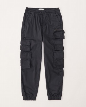 Abercrombie Cargos Mjukisbyxor Pojke Svarta | 7460-QDRZP