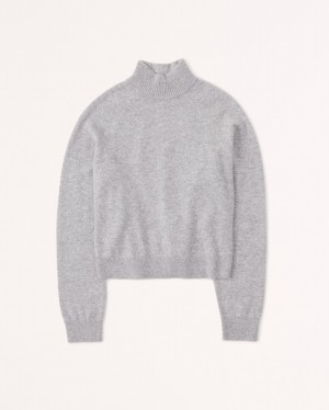 Abercrombie Cashmere Mockneck Tröjor Dam Grå | 4297-DBACJ