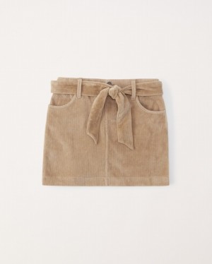 Abercrombie Corduroy Mini Kjolar Tjej Bruna | 8046-VEFMQ