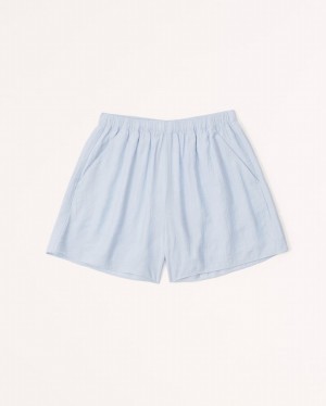 Abercrombie Crinkle Textured Pull-on Shorts Dam Blå | 6724-LSTVA