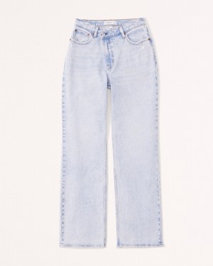 Abercrombie Curve Love High Rise 90s Relaxed Jeans Dam Ljus | 8035-RGKPA