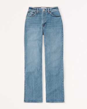 Abercrombie Curve Love High Rise 90s Relaxed Jeans Dam Blå | 7451-TGIQS