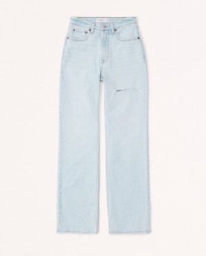 Abercrombie Curve Love High Rise 90s Relaxed Jeans Dam LjusBlå | 0728-KZSEW