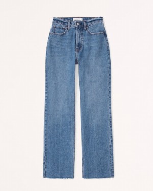 Abercrombie Curve Love High Rise 90s Relaxed Jeans Dam Blå | 6073-UYVJE