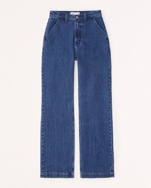 Abercrombie Curve Love High Rise 90s Relaxed Jeans Dam Blå | 0349-ATCRO