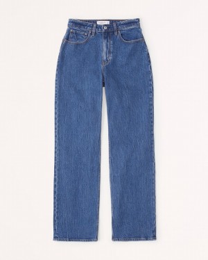 Abercrombie Curve Love High Rise 90s Relaxed Jeans Dam Blå | 6784-UWDEQ