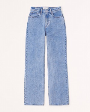 Abercrombie Curve Love High Rise 90s Relaxed Jeans Dam Blå | 6984-OWLMC