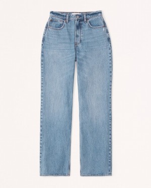 Abercrombie Curve Love High Rise Loose Jeans Dam LjusBlå | 1527-YCOQG