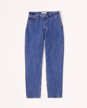 Abercrombie Curve Love High Rise Mom Jeans Dam Blå | 7053-FNGLY