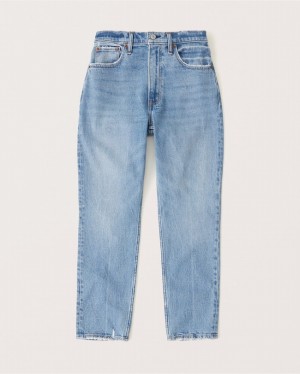 Abercrombie Curve Love High Rise Mom Jeans Dam LjusBlå | 7540-FKBIS