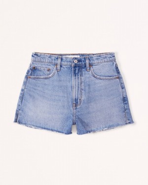 Abercrombie Curve Love High Rise Mom Shorts Dam Blå | 3258-SBNJQ