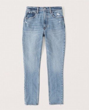 Abercrombie Curve Love High Rise Skinny Jeans Dam LjusBlå | 3495-PNSIZ