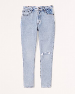 Abercrombie Curve Love High Rise Skinny Jeans Dam LjusBlå | 5803-GAOVH