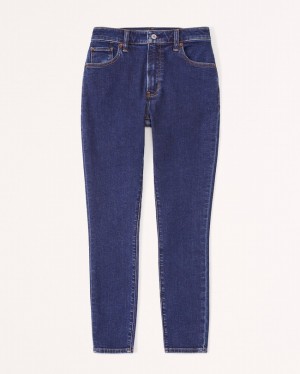 Abercrombie Curve Love High Rise Super Skinny Ankle Jeans Dam Marinblå | 7605-AYUQV