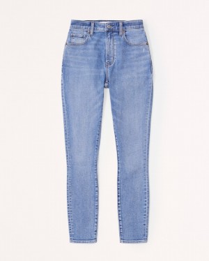 Abercrombie Curve Love High Rise Super Skinny Ankle Jeans Dam Blå | 7915-HUKIG