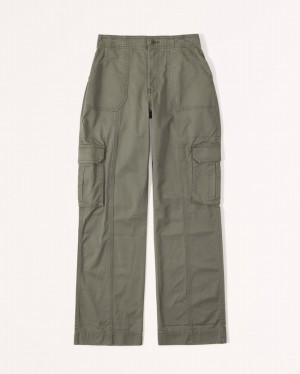 Abercrombie Curve Love Relaxed Cargo Byxor Dam Olivgröna | 5379-STXUZ