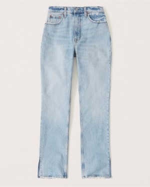 Abercrombie Curve Love Ultra High Rise 90s Straight Jeans Dam LjusBlå | 6791-BWTUE