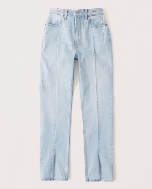 Abercrombie Curve Love Ultra High Rise 90s Straight Jeans Dam LjusBlå | 3609-KQVHJ