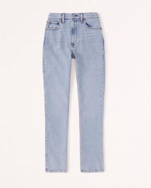 Abercrombie Curve Love Ultra High Rise 90s Slim Straight Jeans Dam LjusBlå | 5786-TXFOR