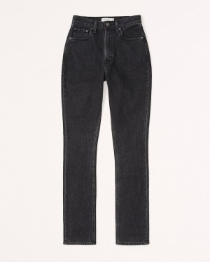 Abercrombie Curve Love Ultra High Rise 90s Slim Straight Jeans Dam Svarta | 4903-VPROG