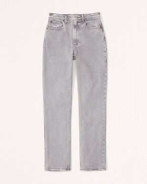 Abercrombie Curve Love Ultra High Rise 90s Straight Jeans Dam LjusGrå | 5217-GTRIY