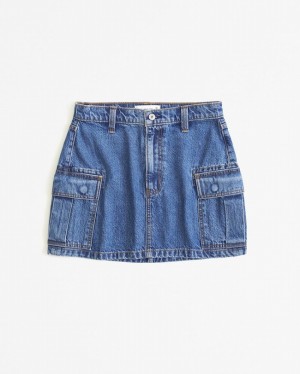 Abercrombie Denim Cargo Mini Kjolar Dam Indigo | 4826-YLZQI