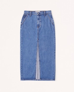 Abercrombie Denim Maxi Kjolar Dam MörkTvätt | 0287-DJSPW