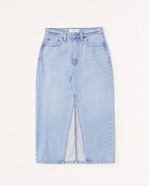 Abercrombie Denim Midi Kjolar Dam LjusTvätt | 0761-GDMLU