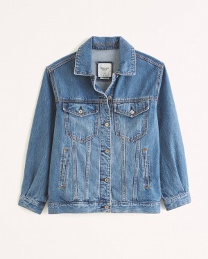 Abercrombie Denim Trucker Jackor Dam Blå | 9470-ZTVJI