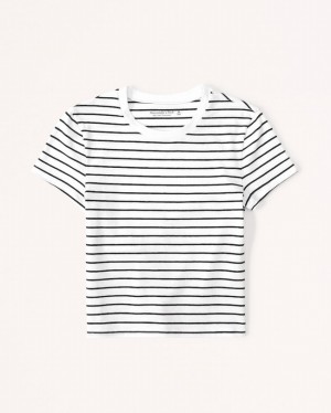 Abercrombie Essential Baby T-shirt Dam Svarta | 9830-EJLDO