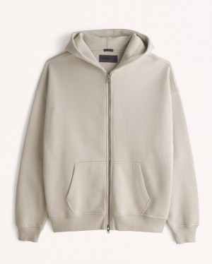 Abercrombie Essential Full-zip Hoodie Herr Grädde | 8325-YZLHR