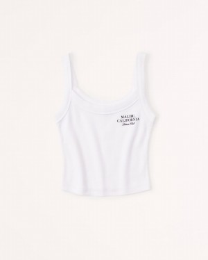 Abercrombie Essential Rib 90s Graphic Linnen Dam Vita | 0381-VUEXL